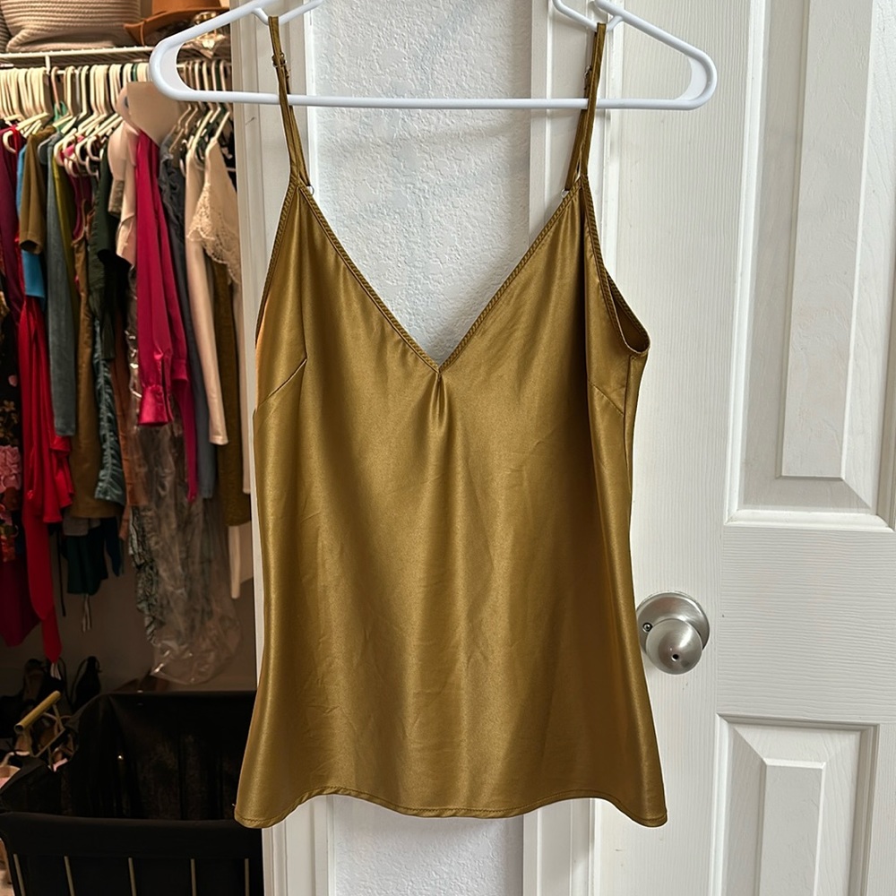 Zara gold cami, shiny size small,  never worn. No tags